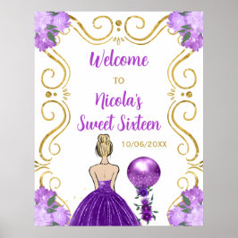 Póster Dulce Dieciséis Blonde Princess Purple Welcome