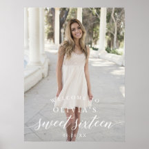 Dulce dieciséis letreros de bienvenida Poster con