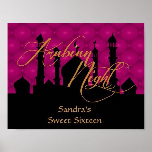 Póster Dulce Dieciséis Poster de la fiesta de cumpleaños (Frente)