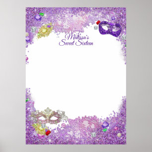 Póster Dulce Dieciséis, Quinceanera, Rótulo Masquerade En