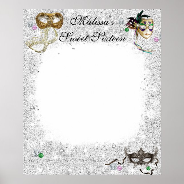 Póster Dulce Dieciséis, Quinceanera, Rótulo Masquerade En (Frente)