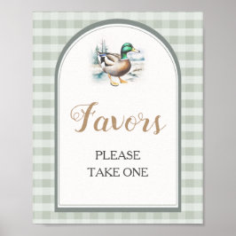 Póster Dulce Duckling Gingham Baby Shower Favor