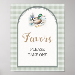 Póster Dulce Duckling Gingham Baby Shower Favor