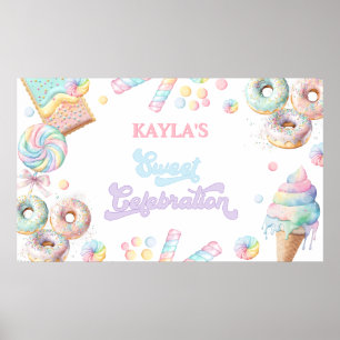 Póster Dulce dulce dulce Candyland Lollipop Chica cumplea