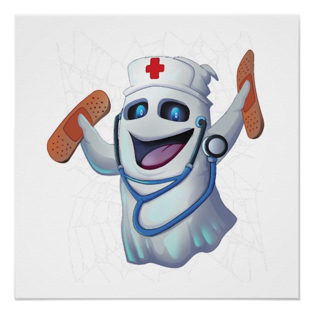 Póster Dulce Enfermera Fantasma Halloween (Anverso)
