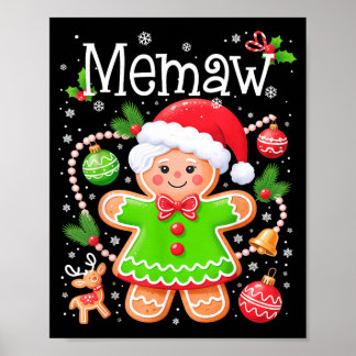 Póster Dulce Familia de Pan de Jengibre Memaw Navidad