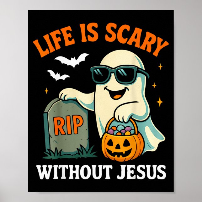 Póster Dulce Fantasma de Halloween La Vida es Espantosa S (Frente)