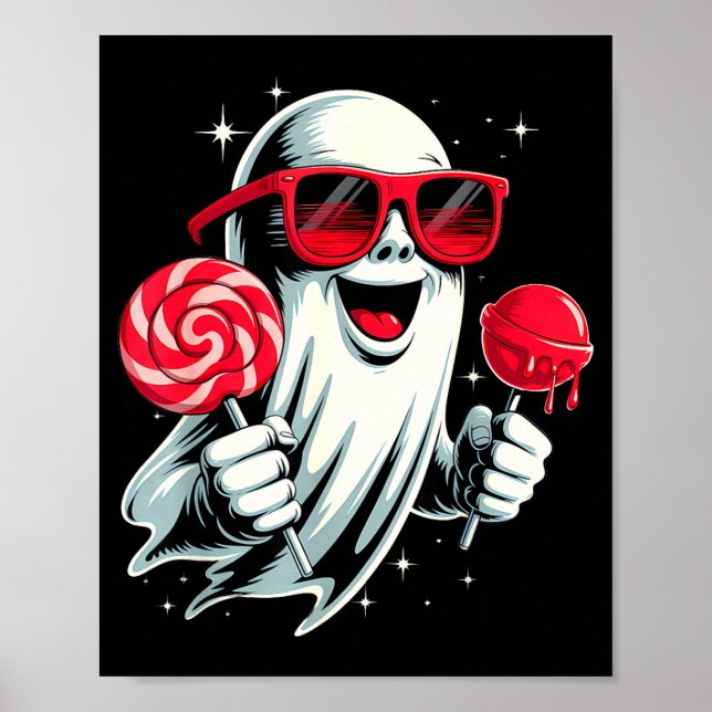 Póster Dulce fantasma divertido – disfraz retro de Hallow (Frente)