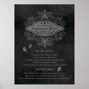 Póster Dulce Fantasma Y Receta De Pesadilla Divertida Hal