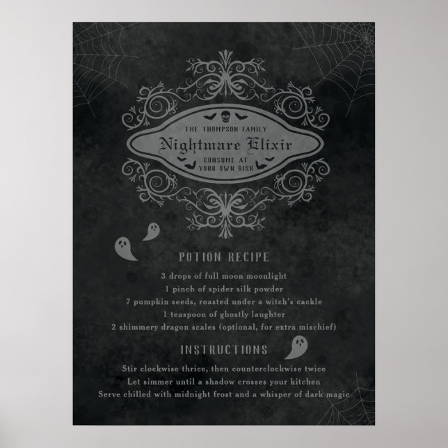 Póster Dulce Fantasma Y Receta De Pesadilla Divertida Hal (Frente)