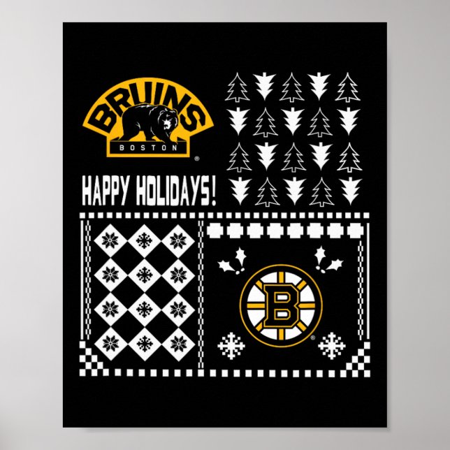 Póster Dulce feriado de Navidades feos en Boston Bruins (Frente)