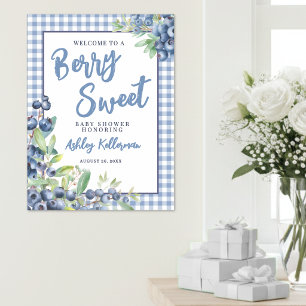 Póster Dulce Fiesta de Baby Shower de Arándanos Azules
