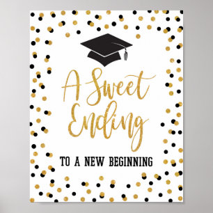 Póster Dulce final a un nuevo Rótulo de graduación inicia