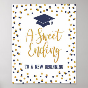 Póster Dulce final a un nuevo Rótulo de graduación inicia