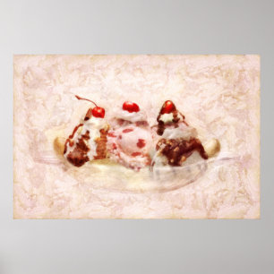 Póster Dulce - Helado - Banana split