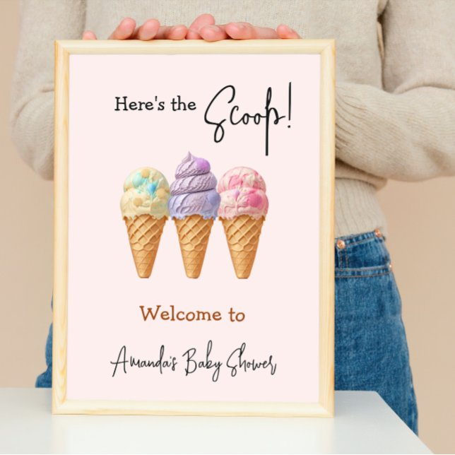 Póster Dulce helado verano aquí Scoop Baby Shower (Subido por el creador)