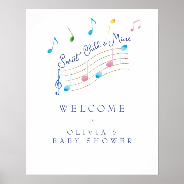 Póster Dulce hijo de mi Baby Shower musical (Frente)