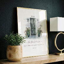 Dulce Hogar Acuarela Gris Puerta Trineo Ladrillo