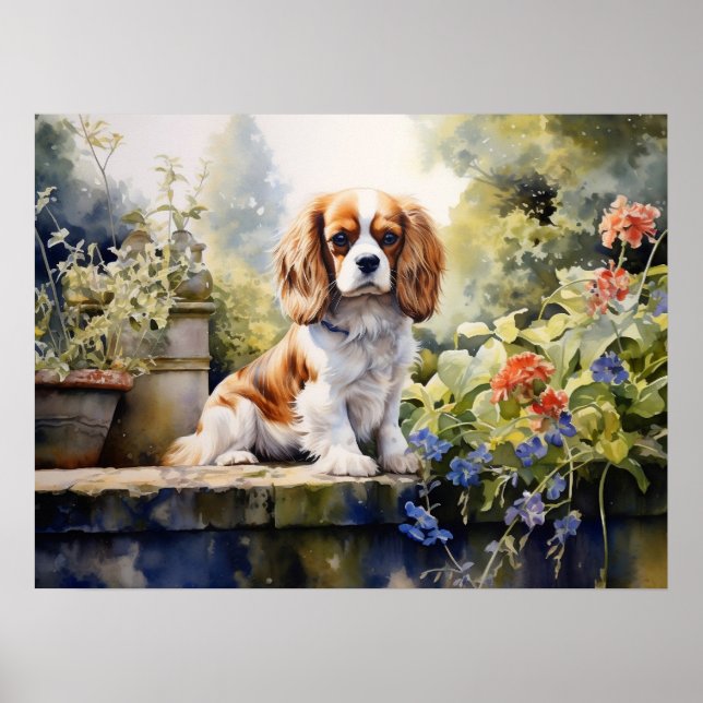 Póster Dulce Joven Cavalier Spaniel (Frente)