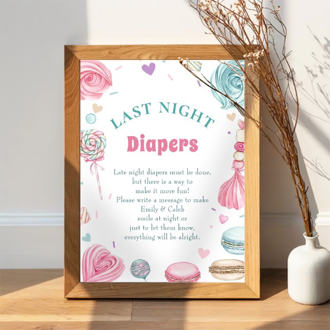Póster Dulce juego de Baby Shower "Late Night Diapers" (Subido por el creador)