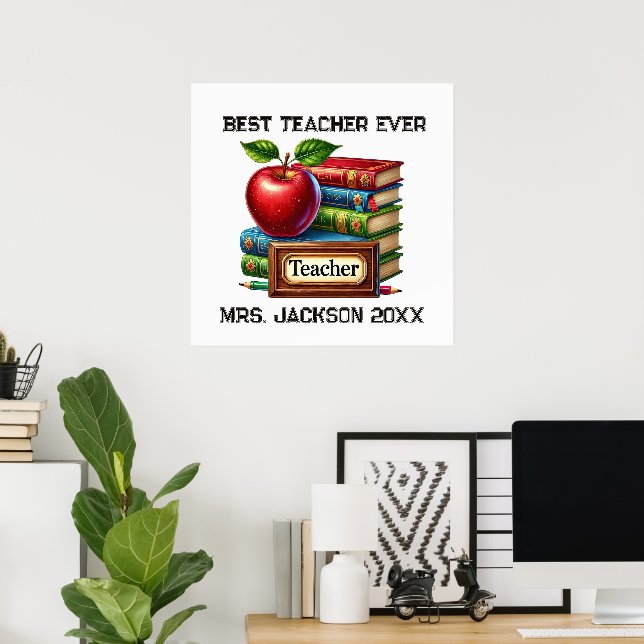Póster Dulce Mejor Maestro jamás añadir nombre  (Oficina en casa)