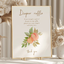 Dulce Melocotón Fruta Baby Shower Diaper Raffle