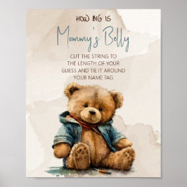 Póster Dulce morena morena morena osito Baby Shower