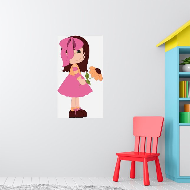Póster Dulce Niña Con Flor Vestido Rosa (Subido por el creador)