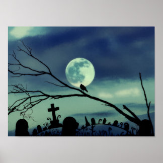 Póster Dulce Oscuridad Luna Poster de cementerio de luna