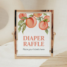 Dulce Peach Baby Shower Diaper Raffle