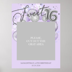 Póster Dulce plateado 16 Globos Fiesta Foto Prop Lavender