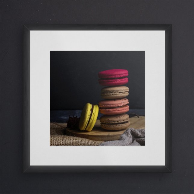Póster Dulce Poster de cocina Macarons Rojo Amarillo (Subido por el creador)