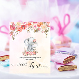 Póster Dulce regalo para baby shower de elefante bebé