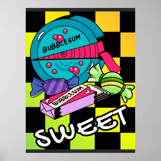 Póster Dulce Retro Como Caramelo (Frente)