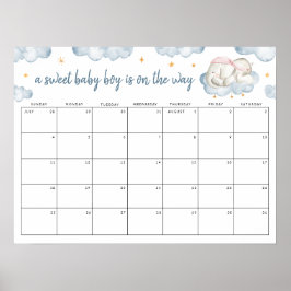 Póster Dulce revelación de género de bebé Adivina la fech