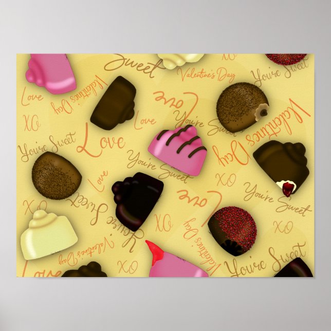 Póster Dulce San Valentín - Patrón El día de San Valentín (Frente)
