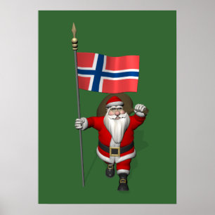 Póster Dulce Santa Claus Con El Pendor De Noruega