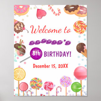 Póster Dulce Tierra De Vándalos Cumpleaños Helado Crema D