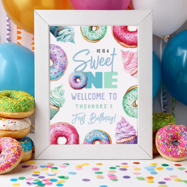 Póster Dulce Uno Donuts Niño Cumpleaños 1 Bienvenida Fies (Subido por el creador)
