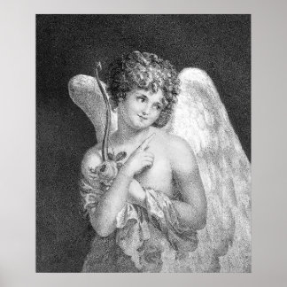 Póster Dulce Vintage Cupido Romántico