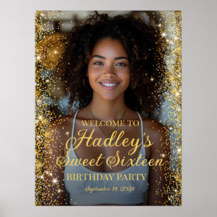 Póster Dulce y dieciséis fiestas foto de bienvenida
