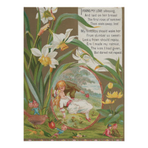 Póster Dulce y vintage San Valentín inocente, Kate Greenw