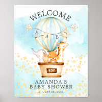 Dulces animales Balón de aire caliente Ducha de bi