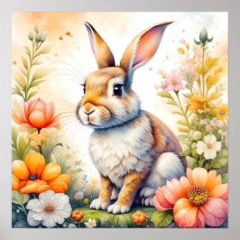 Póster Dulces bendiciones de Pascua Conejo de Conejo de C