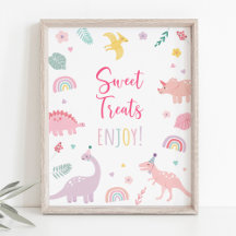 Dulces de Boho Rosado de Dinosaurio Tratamientos d