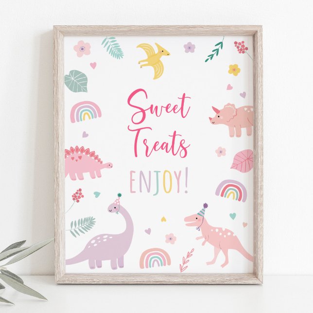 Póster Dulces de Boho Rosado de Dinosaurio Tratamientos d (Subido por el creador)