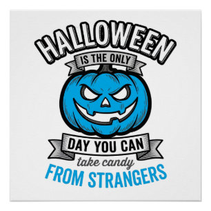 Póster Dulces de Halloween de Extraños Calabaza Vintage D