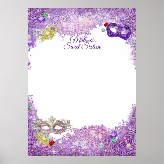 Póster Dulces Dieciséis, Quinceañera, Entrada de Máscara (Frente)