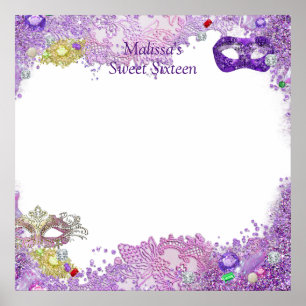 Póster Dulces Dieciséis, Quinceañera, Tablero de Bienveni