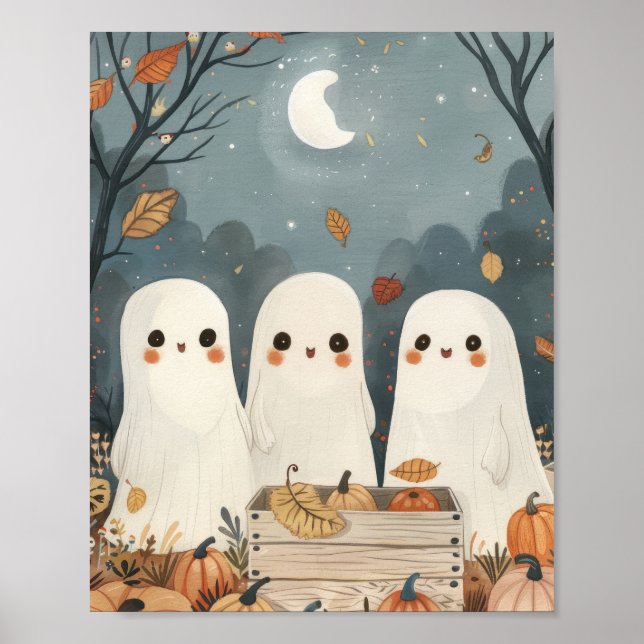 Póster Dulces Fantasmas y Calabazas Caprichosas de Hallow (Frente)